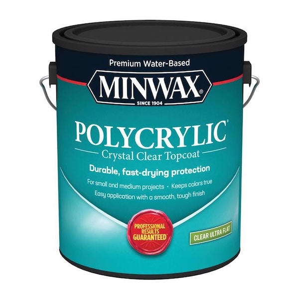 Minwax Minwax Polycrylic Ultra Flat Clear Water-Based Polycrylic Protective Finish 1 gal, PK2 111110000 - main